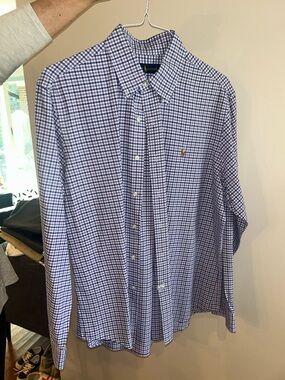 Polo by Ralph Lauren Blue and White Gingham Button-Down Shirt